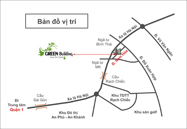 Khu căn hộ Green Building được tọa lạc tại vị trí đắc địa thuộc quận 9