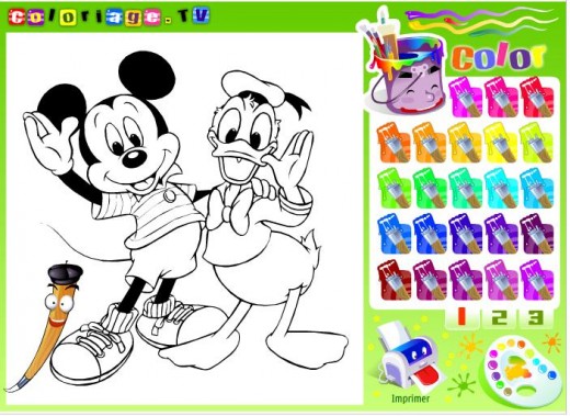 Game tô màu chuột Mickey và Donald