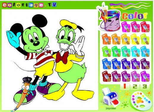 to mau chuot mickey 520x377 - Game tô màu chuột Mickey và Donald